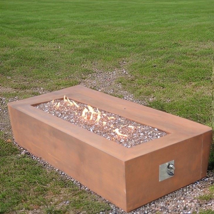 Rectangle Propane Gas Fire Pit Table