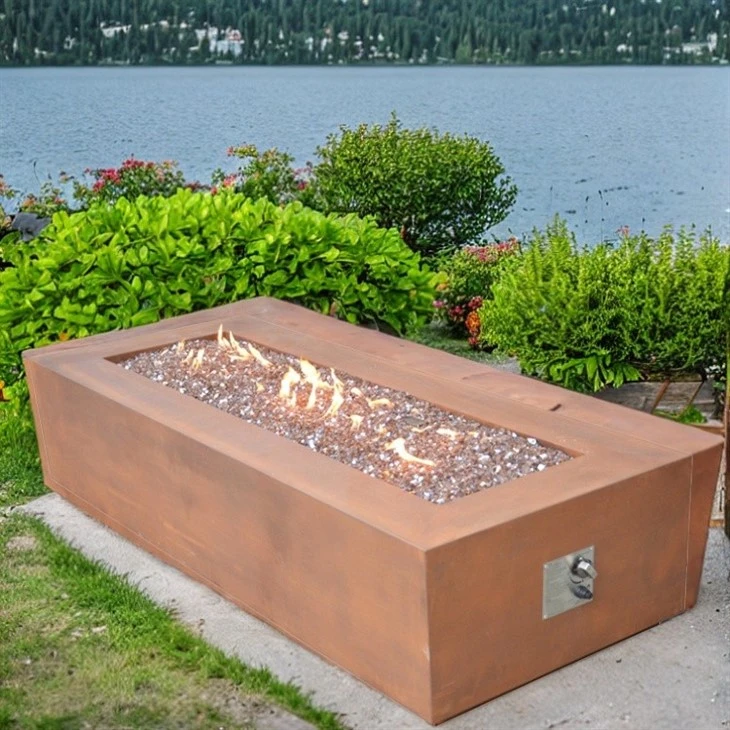 Rectangle Propane Gas Fire Pit Table