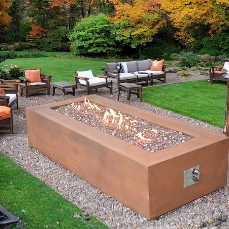 Rectangle Propane Gas Fire Pit Table