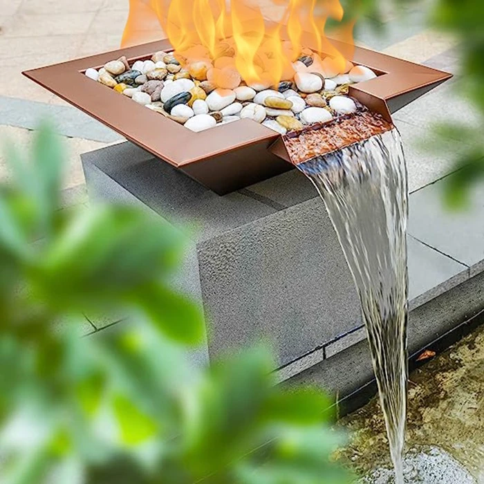 Outdoor Use Gas Fire Pits With Waterfall factory