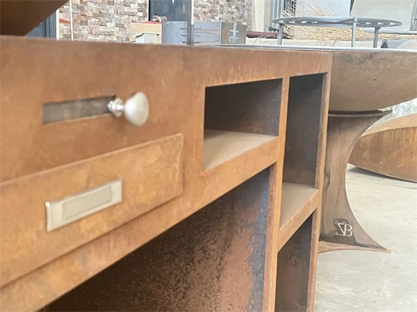 Outdoor Wood Burning Corten Steel Grill factory